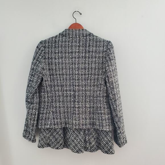 Context Black & White Tweed Circle Skirt Suit Size 8 - Picture 3 of 11